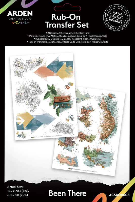 Arden Creative Studio Been There 6in x 8in Rub-On Transfer Set