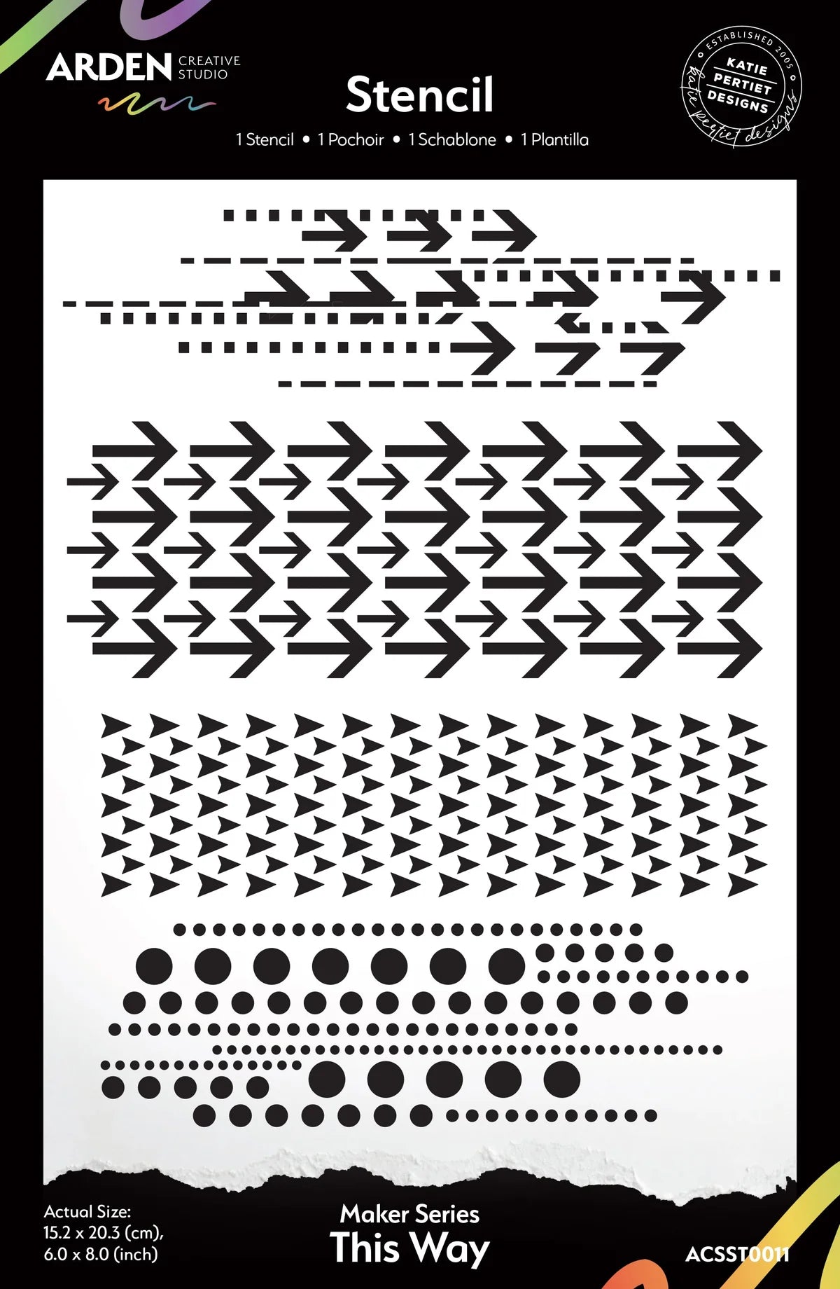Arden Creative Studio Maker Series This Way  6in x 8in Stencil