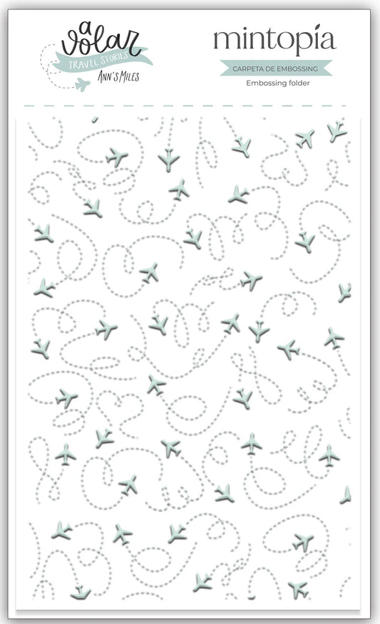 Carpeta de embossing 3"x5" Aviones A volar Travel Stories Mintopía