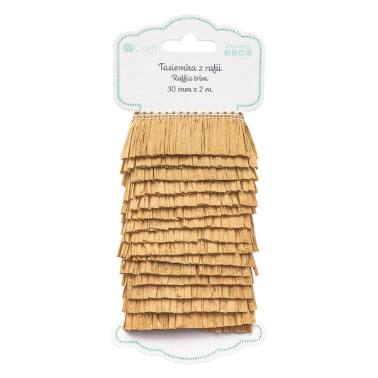 Cinta decorativa de raffia natural de 30 mm x 2 metros Natural