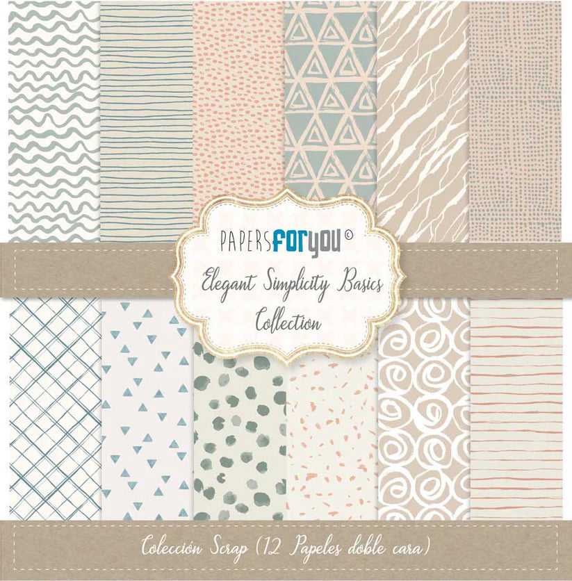 Colección 12 papeles doble cara 12"x12" PFY Elegant Simplicity