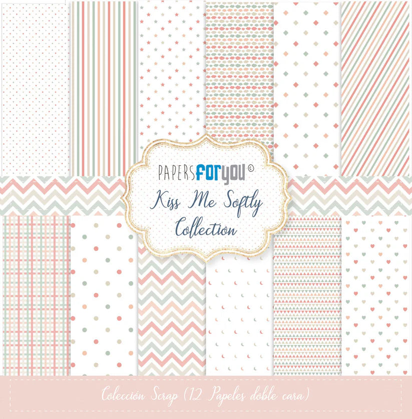 Colección 12 papeles doble cara 12"x12" PFY Kiss Me Softly