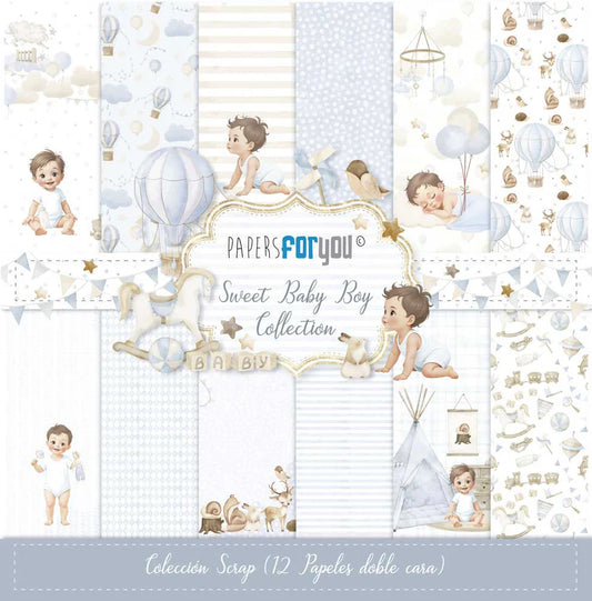 Colección 12 papeles doble cara 12"x12" PFY Sweet Baby Boy
