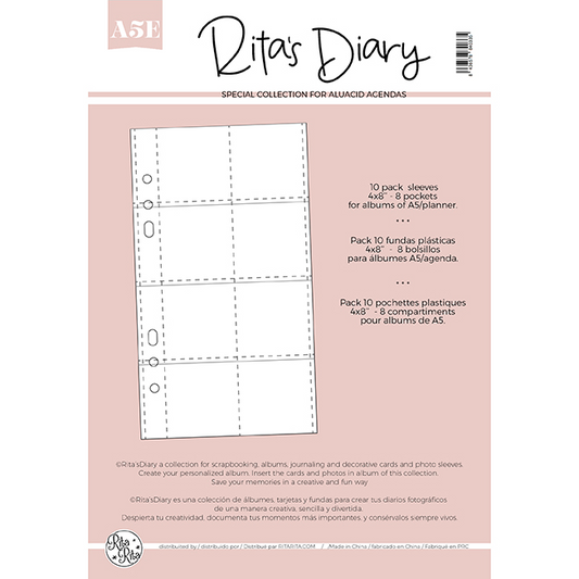 Pack de fundas A5E | 4×8» 8 bolsillos para Rita’s Diary