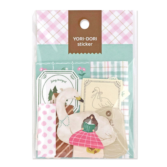 Yoridori Sticker Swan and Reading