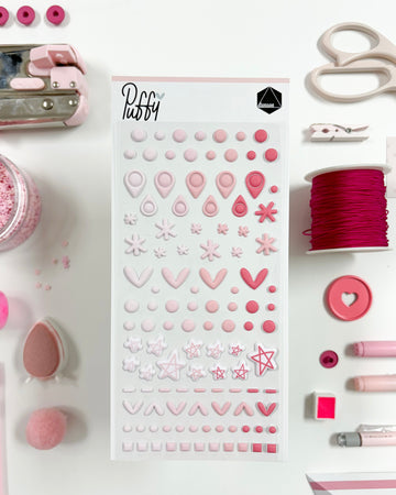 Pegatinas Puffy Rosa