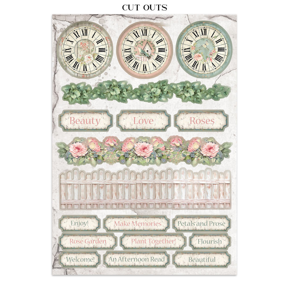 Junk journal stickers, cut-outs, backgrounds - House of Roses