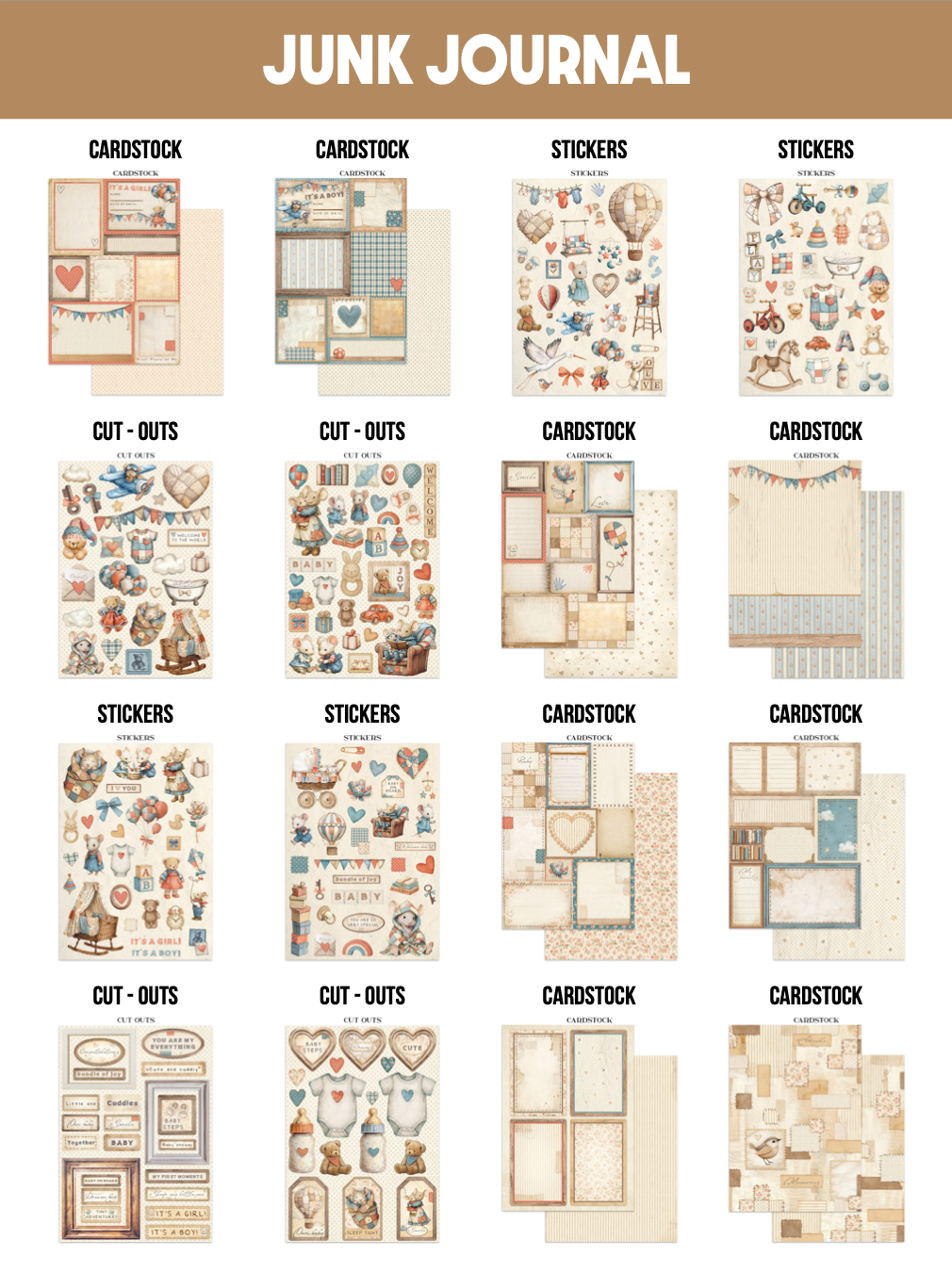 Junk Journal Kit- Baby