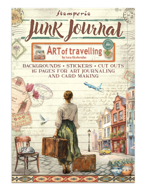 Junk journal stickers, cut-outs, backgrounds - Art of Travelling