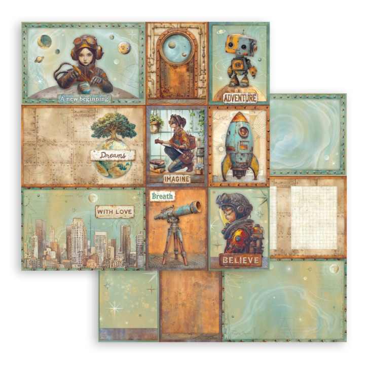 Scrapbooking Pad 22 sheets cm 30,5x30,5 (12"x12") Single face - A new Beginning