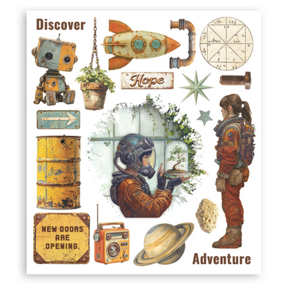 Rub on selection cm 20,5x23 6 pages - A new Beginning