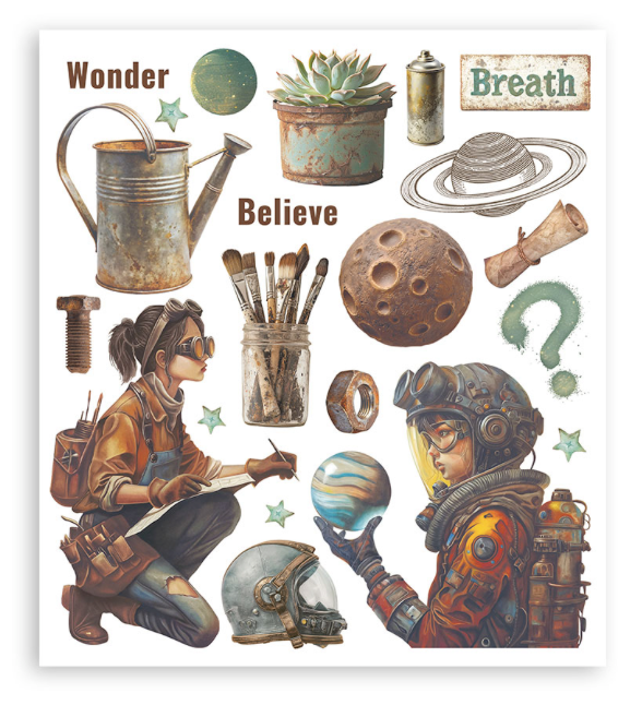 Rub on selection cm 20,5x23 6 pages - A new Beginning