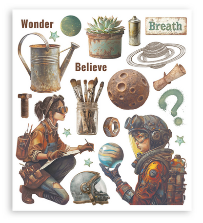 Rub on selection cm 20,5x23 6 pages - A new Beginning