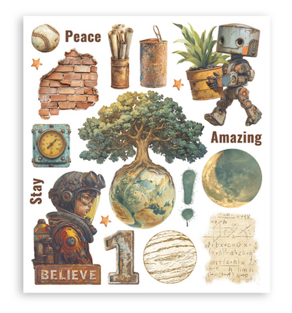 Rub on selection cm 20,5x23 6 pages - A new Beginning