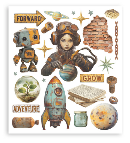 Rub on selection cm 20,5x23 6 pages - A new Beginning