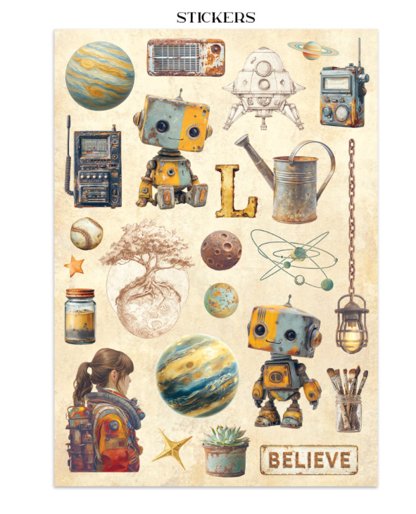 Junk journal stickers, cut-outs, backgrounds - A new Beginning