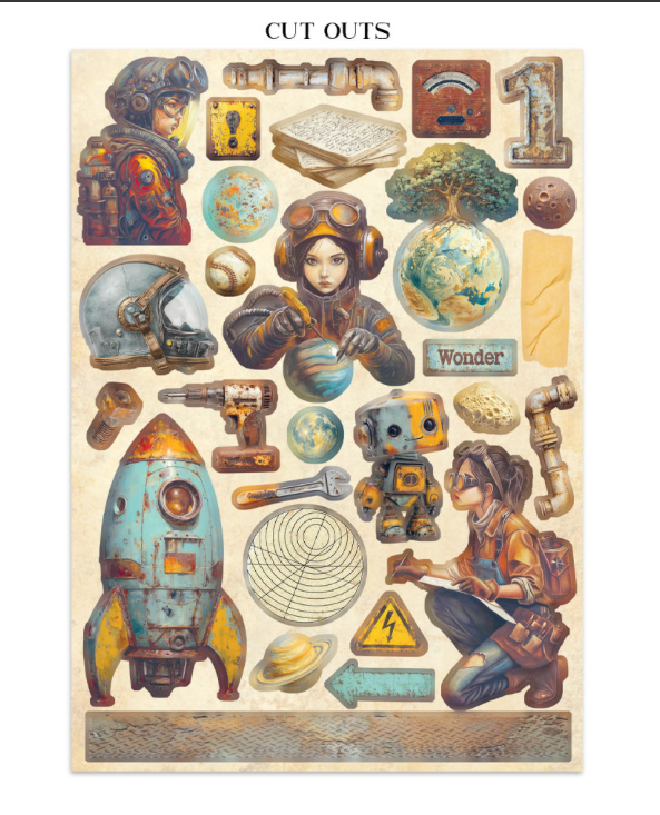 Junk journal stickers, cut-outs, backgrounds - A new Beginning