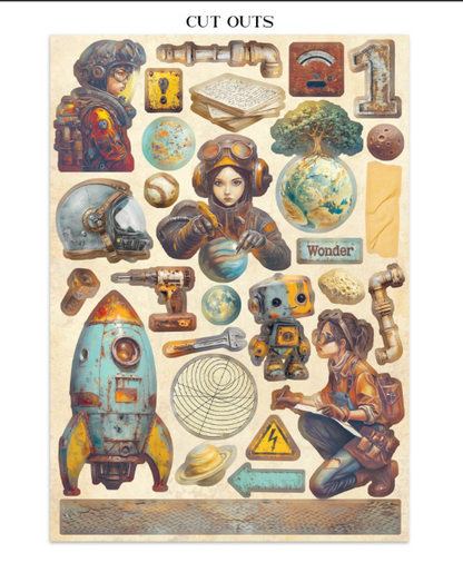 Junk journal stickers, cut-outs, backgrounds - A new Beginning