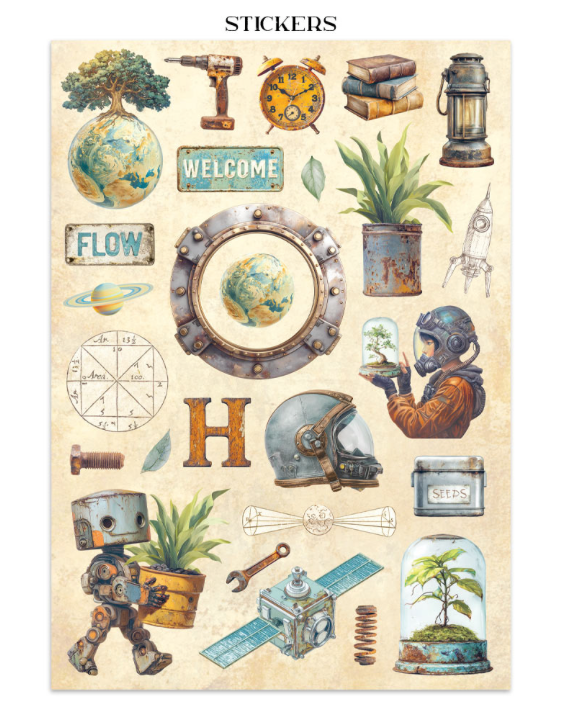 Junk journal stickers, cut-outs, backgrounds - A new Beginning