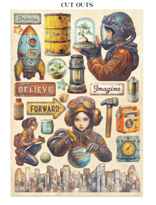 Junk journal stickers, cut-outs, backgrounds - A new Beginning