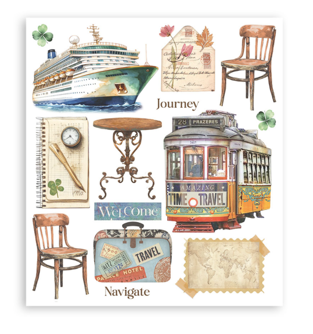 Rub on selection cm 20,5x23 6 pages - Art of Travelling