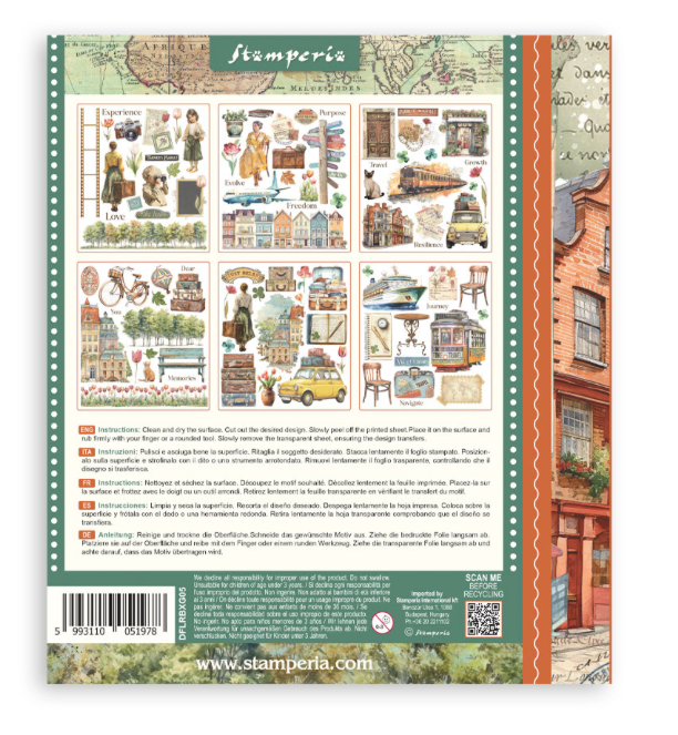 Rub on selection cm 20,5x23 6 pages - Art of Travelling
