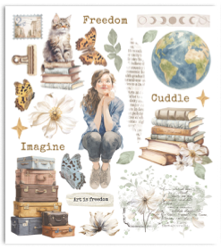 Rub on selection cm 20,5x23 6 pages - Secret Diary