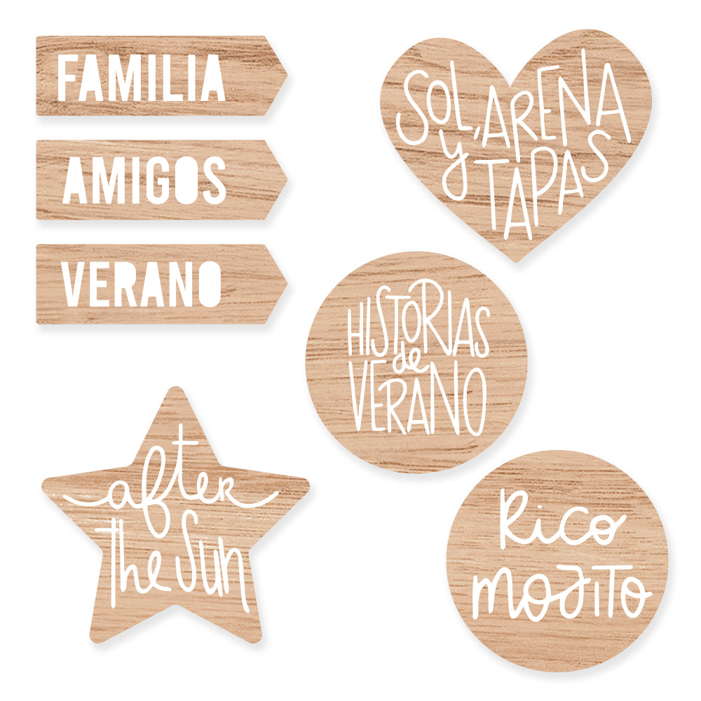 Set de maderitas grabadas Scrap Your Life Verano