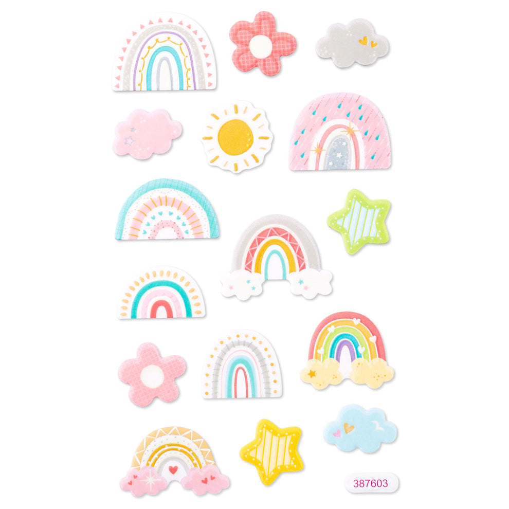 Set de pegatinas de foam Rainbow brillan en la oscuridad