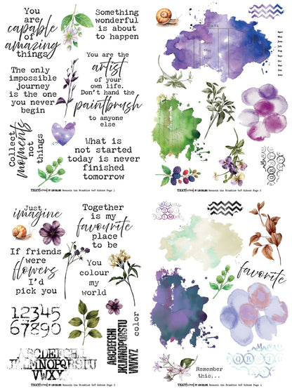 TEXT{ures} Beneath the Brambles 6in x 8in Rub-On Transfer Set