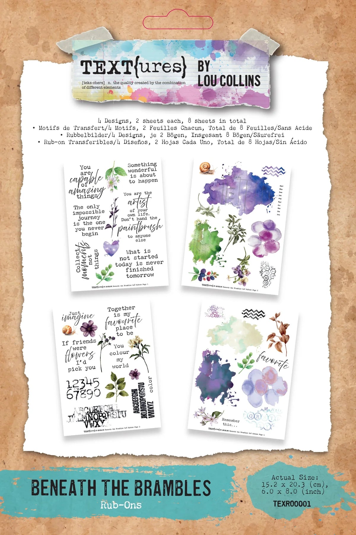 TEXT{ures} Beneath the Brambles 6in x 8in Rub-On Transfer Set