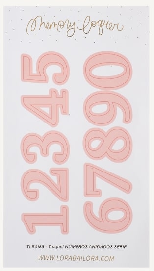 Troquel NÚMEROS ANIDADOS SERIF