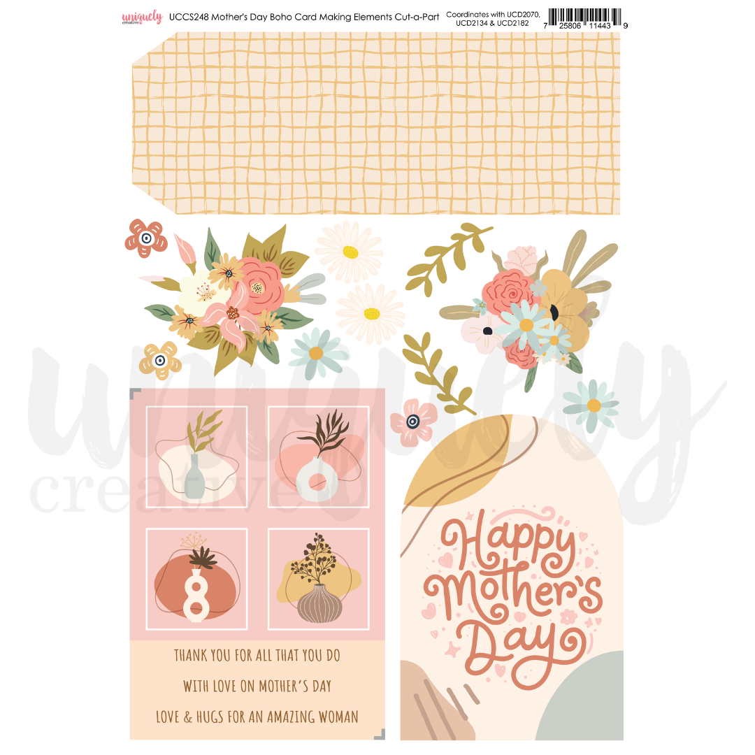 Mother's Day Boho Card Making Elements