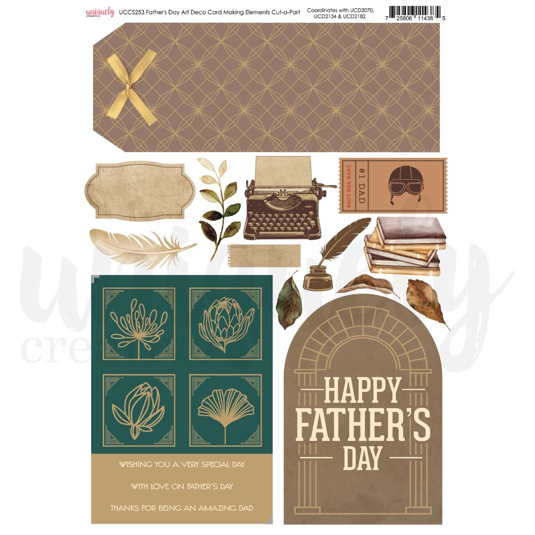 Father's Day Art Deco Card Making Elements