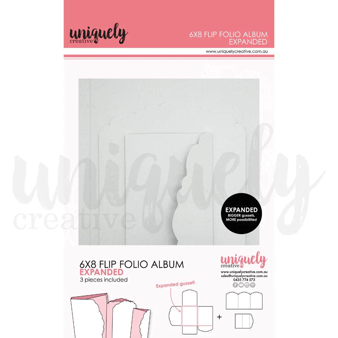 6" x 8" Flip Folio Album - White - Expanded
