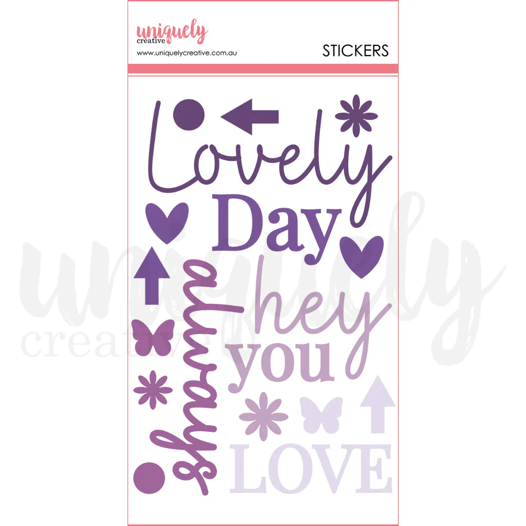 Ultraviolet Delight Felt Title Stickers