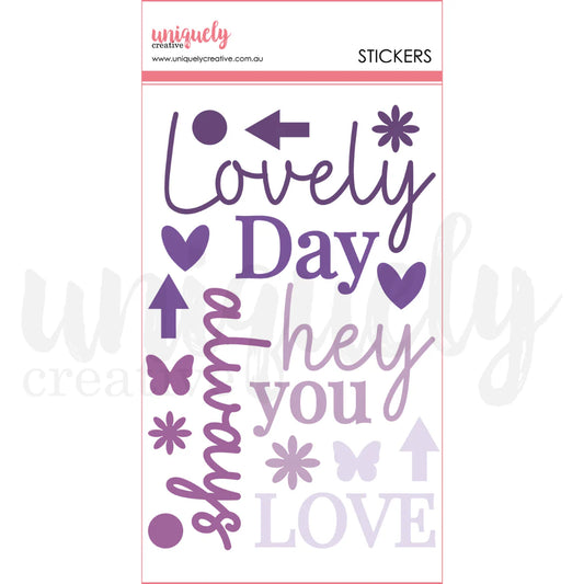 Ultraviolet Delight Felt Title Stickers