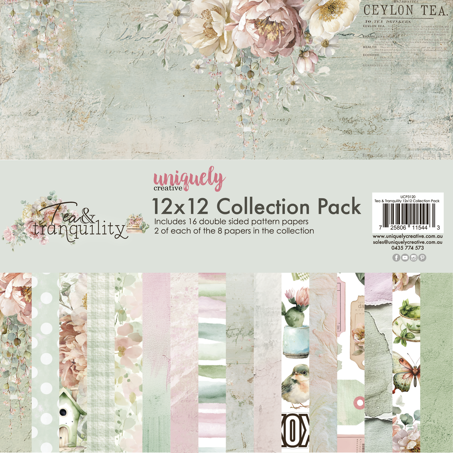 Tea & Tranquility 12 x 12 Collection Pack (16 sheets)