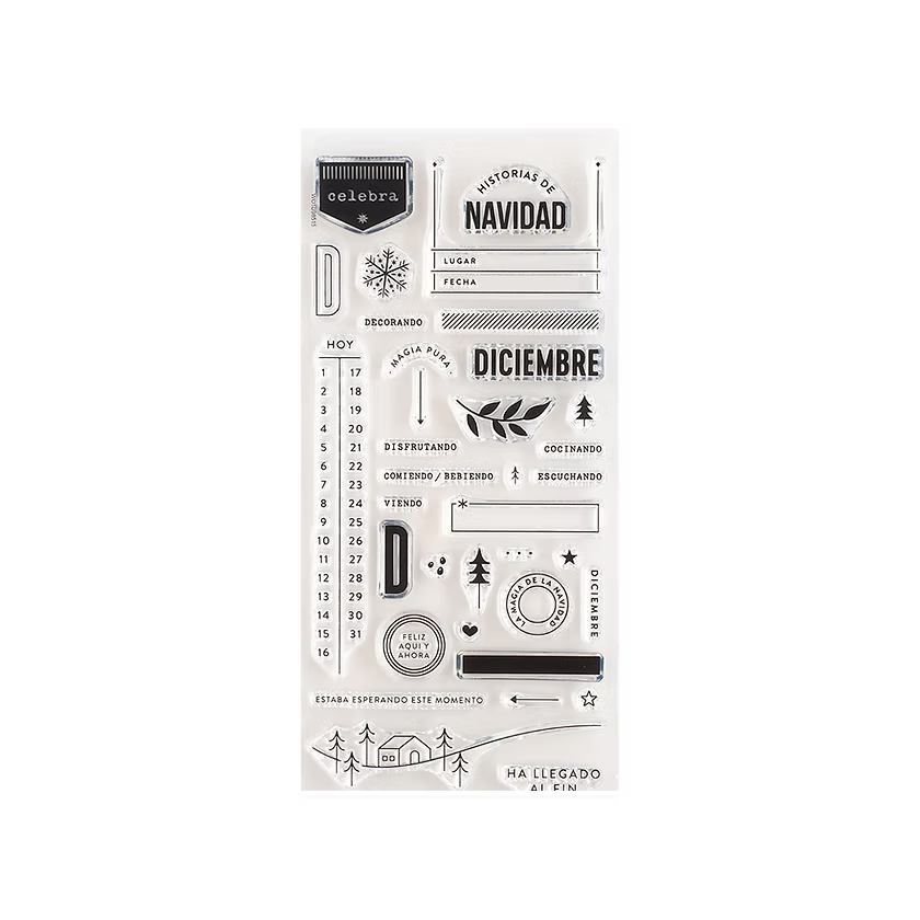 Sello acrílico 11x21 cm Historias de Navidad