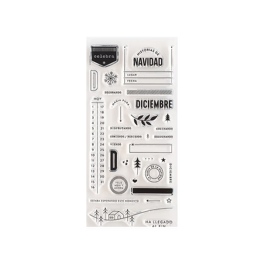 Sello acrílico 11x21 cm Historias de Navidad