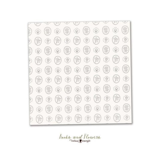 Books & Flowers White printed acetate-1