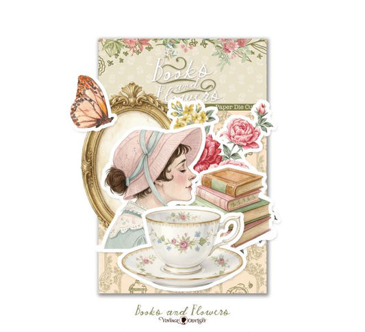 Books & Flowers Die Cuts