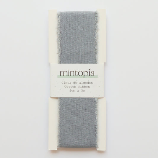 Cinta de algodón Mintopía 4 cm x 3 m Grey Blue