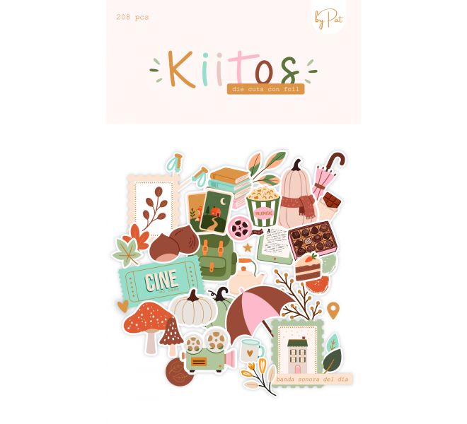 Die cuts Kiitos con foil dorado de Basic Crea