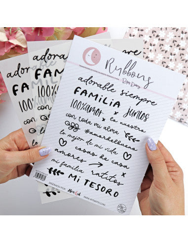 En Familia. Black rub-ons | Rita´s Diary by Alúa Cid
