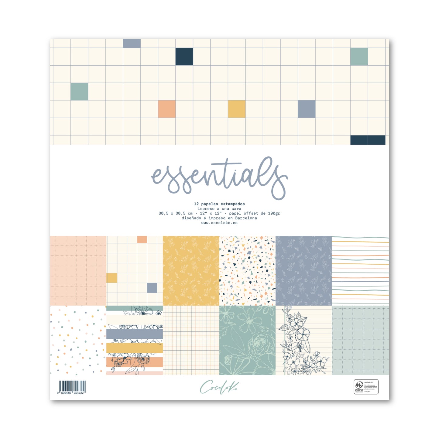 essentials - Bloc de Papeles 12*12 a 1 cara