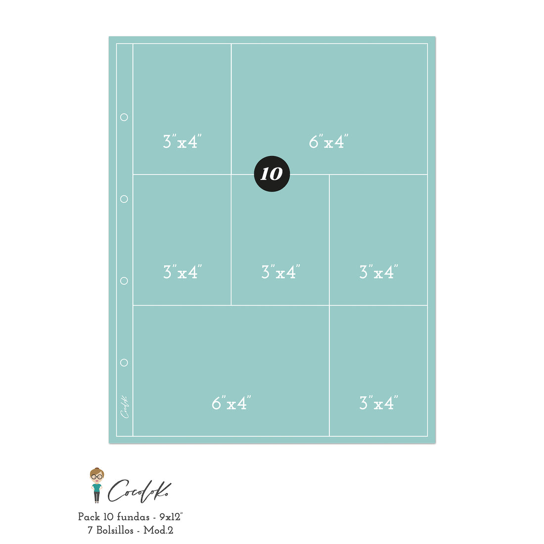 Fundas para Álbumes de 9"x12" con 7 Bolsillos- 3X4 Y 6X4