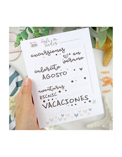 Holidadis Phrases puffy stickers | Alúa Cid design