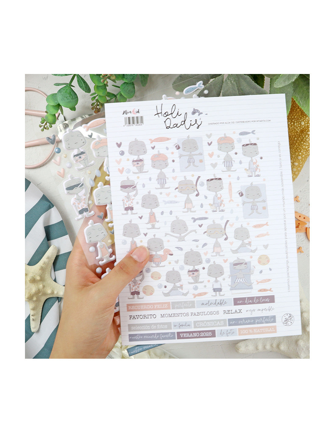 Holidadis puffy stickers | Alúa Cid design