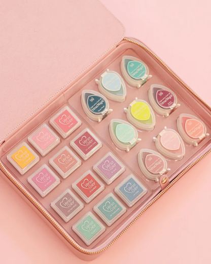 Estuche caja de cuero vegano DELUXE - Rosa